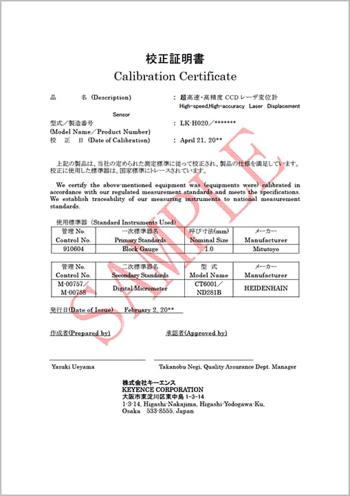 Calibration Certificate